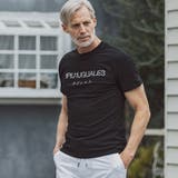 ブラック | 1PIU1UGUALE3 RELAX ランダムラインストーン半袖Tシャツ | SHIFFON