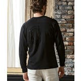 ブラック | 1PIU1UGUALE3 RELAXラインストーンバックロゴロングTシャツ メンズ | SHIFFON