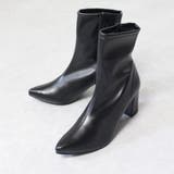 日本製 ストレッチショートブーツ フレアヒール | SHOE FANTASY | 詳細画像14 