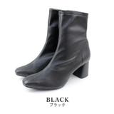 black | 22AW 秋冬新作 日本製 ストレッチ ブーツ ショートブーツ 6cmヒール  | SHOE FANTASY