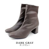 darkgray | 22AW 秋冬新作 日本製 ストレッチ ブーツ ショートブーツ 6cmヒール  | SHOE FANTASY
