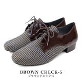 brownチェック-5 | 日本製 マニッシュシューズ ヒモ付き | SHOE FANTASY