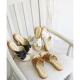 日本製 デザインカット ミュールサンダル ローヒール ぺたんこ | SHOE FANTASY | 詳細画像19 