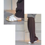 日本製 デザインカット ミュールサンダル ローヒール ぺたんこ | SHOE FANTASY | 詳細画像31 