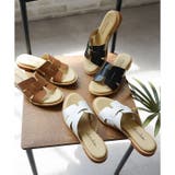 日本製 デザインカット ミュールサンダル ローヒール ぺたんこ | SHOE FANTASY | 詳細画像34 