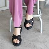 日本製 クロスベルト カジュアル サンダル ローヒール ぺたんこ | SHOE FANTASY | 詳細画像24 