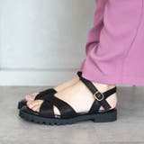 日本製 クロスベルト カジュアル サンダル ローヒール ぺたんこ | SHOE FANTASY | 詳細画像26 