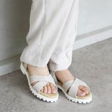 日本製 クロスベルト カジュアル サンダル ローヒール ぺたんこ | SHOE FANTASY | 詳細画像32 