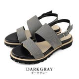 darkgray | 日本製 ダブルベルト カジュアル サンダル ローヒール ぺたんこ | SHOE FANTASY