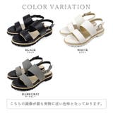 日本製 ダブルベルト カジュアル サンダル ローヒール ぺたんこ | SHOE FANTASY | 詳細画像2 