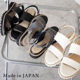 日本製 ダブルベルト カジュアル サンダル ローヒール ぺたんこ | SHOE FANTASY | 詳細画像1 