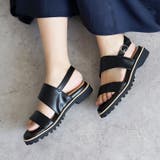 日本製 ダブルベルト カジュアル サンダル ローヒール ぺたんこ | SHOE FANTASY | 詳細画像24 