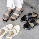 日本製 ダブルベルト カジュアル サンダル ローヒール ぺたんこ | SHOE FANTASY | 詳細画像21 