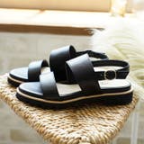 日本製 ダブルベルト カジュアル サンダル ローヒール ぺたんこ | SHOE FANTASY | 詳細画像22 