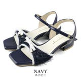 navy | 日本製 グログランリボン付き シャギーチュール サンダル | SHOE FANTASY