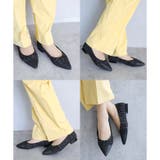 日本製 ポインテッドトゥ トゥキャップ パンプス ローヒール 幅広 | SHOE FANTASY | 詳細画像23 
