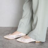 日本製 ポインテッドトゥ レースチュール バレエパンプス | SHOE FANTASY | 詳細画像32