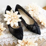 日本製 ポインテッドトゥ レースチュール バレエパンプス | SHOE FANTASY | 詳細画像22