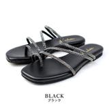 black | 日本製 ビジューバンド ストラップサンダル ビーチサンダル ビーサン | SHOE FANTASY