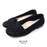 black | 日本製 本革 モカシンシューズ 柔らかい ローヒール ぺたんこ フリンジ | SHOE FANTASY