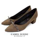 camelスエード | 日本製 リボンバックル パンプス 晴雨兼用 レイン | SHOE FANTASY