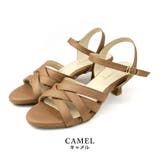 camel | 日本製 キャンバス地 クロスベルト ミュールサンダル | SHOE FANTASY