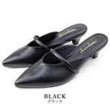 black | 日本製 ポインテッドトゥ バンド ストラップ ミュール パンプス | SHOE FANTASY