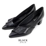 black | 日本製 ポインテッドトゥ ラッフルフリル パンプス | SHOE FANTASY