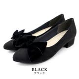black | 日本製 取り外し可能 2way リボン パンプス  晴雨兼用 レイン | SHOE FANTASY