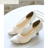 日本製 ポインテッド チュールパンプス 6cmヒール 花柄 水玉 合皮 | SHOE FANTASY | 詳細画像21 