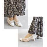 日本製 ポインテッド チュールパンプス 6cmヒール 花柄 水玉 合皮 | SHOE FANTASY | 詳細画像24 