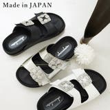 日本製 ダブルビジュー フラットサンダル 痛くない 柔らかい | SHOE FANTASY | 詳細画像1