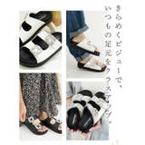 日本製 ダブルビジュー フラットサンダル 痛くない 柔らかい | SHOE FANTASY | 詳細画像5