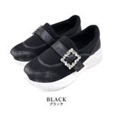 black | ビジュー スニーカー 厚底 ボリュームソール | SHOE FANTASY