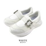 white | ビジュー スニーカー 厚底 ボリュームソール | SHOE FANTASY