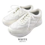 white | キルティング ラメ スニーカー ボリュームソール 厚底 | SHOE FANTASY