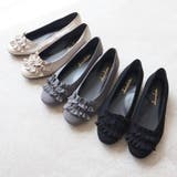日本製 ラウンドトゥ フリル バレエパンプス ローヒール 幅広 | SHOE FANTASY | 詳細画像4