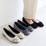 日本製 ラウンドトゥ フリル バレエパンプス ローヒール 幅広 | SHOE FANTASY | 詳細画像7