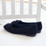 日本製 ラウンドトゥ フリル バレエパンプス ローヒール 幅広 | SHOE FANTASY | 詳細画像10
