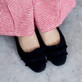 日本製 ラウンドトゥ フリル バレエパンプス ローヒール 幅広 | SHOE FANTASY | 詳細画像13