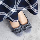 日本製 ラウンドトゥ フリル バレエパンプス ローヒール 幅広 | SHOE FANTASY | 詳細画像20