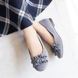 日本製 ラウンドトゥ フリル バレエパンプス ローヒール 幅広 | SHOE FANTASY | 詳細画像22