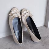 日本製 ラウンドトゥ フリル バレエパンプス ローヒール 幅広 | SHOE FANTASY | 詳細画像23