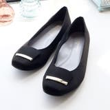 日本製 スクエアトゥ モチーフ付き フラットパンプス 晴雨兼用 レイン | SHOE FANTASY | 詳細画像8 