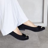 日本製 スクエアトゥ モチーフ付き フラットパンプス 晴雨兼用 レイン | SHOE FANTASY | 詳細画像14 