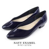 navyエナメル  | 日本製 ポインテッド エナメル | SHOE FANTASY