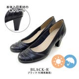 black-R | 日本製 シンプルステッチパンプス 結婚式 | SHOE FANTASY
