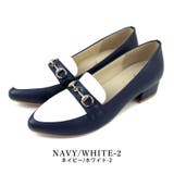 navy/white-2 | 日本製 幅広 ビットローファー | SHOE FANTASY
