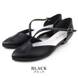 black | 日本製 斜めストラップ セパレートパンプス | SHOE FANTASY