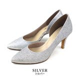 silver | 日本製 サイドオープン グリッター サテン パンプス | SHOE FANTASY